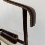 1950's Dark Brown Stitched Leather Valet Stand by Jacques Adnet