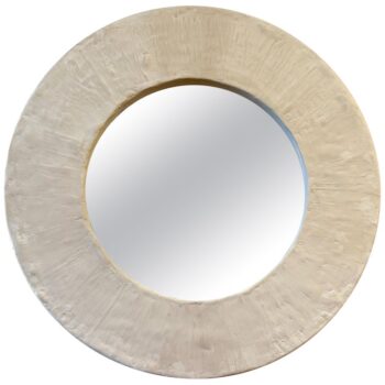 French Plaster Heavy Textured Round Mirror