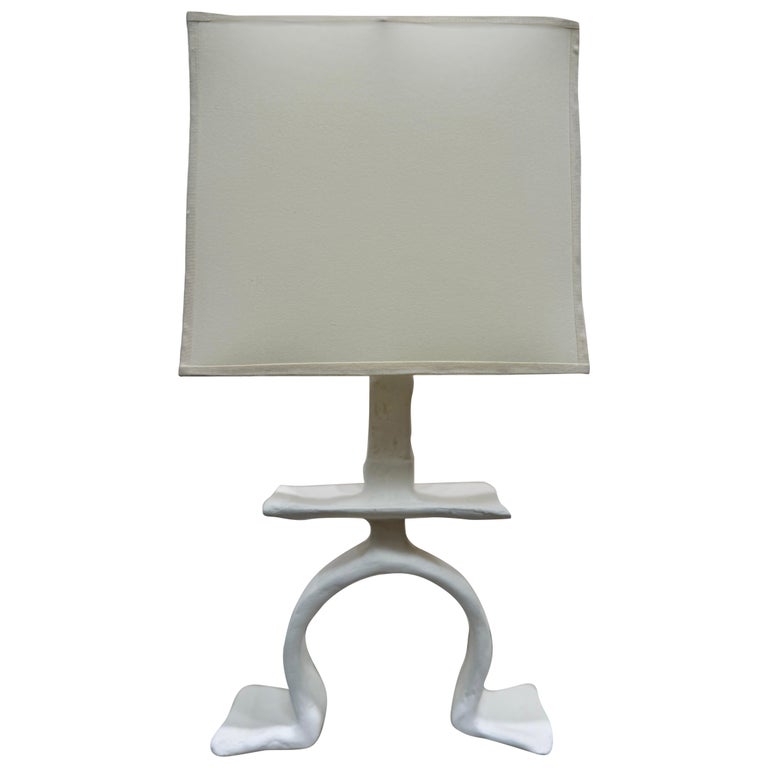 Giacometti Inspired Plaster over Metal Tribal Table Lamp