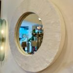 French Plaster Heavy Textured Round Mirror
