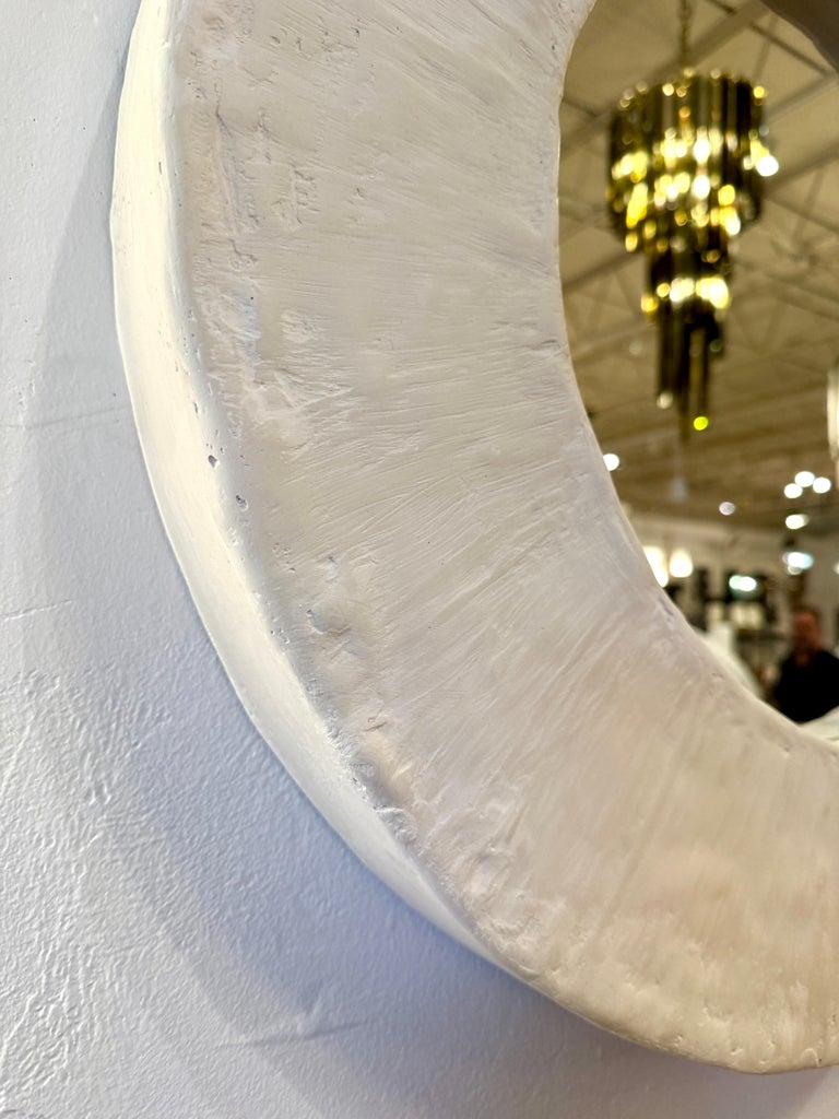 French Plaster Heavy Textured Round Mirror