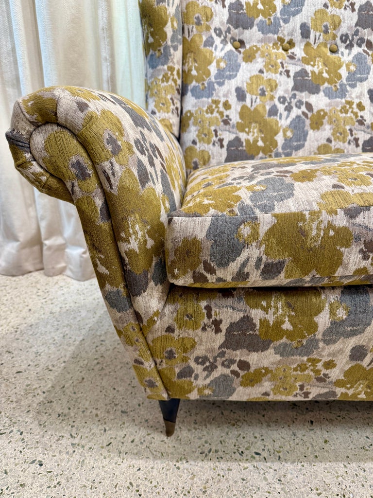 Important & Stylish Vintage Italian Wingback Settee/ Sofa