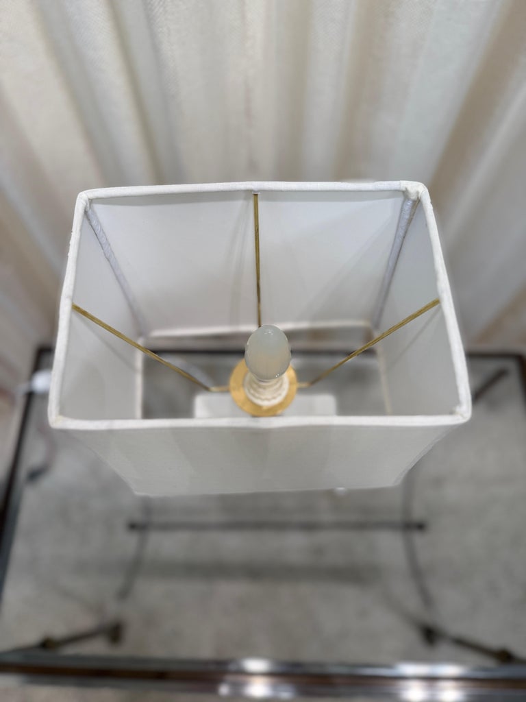 Giacometti Inspired Plaster over Metal Tribal Table Lamp