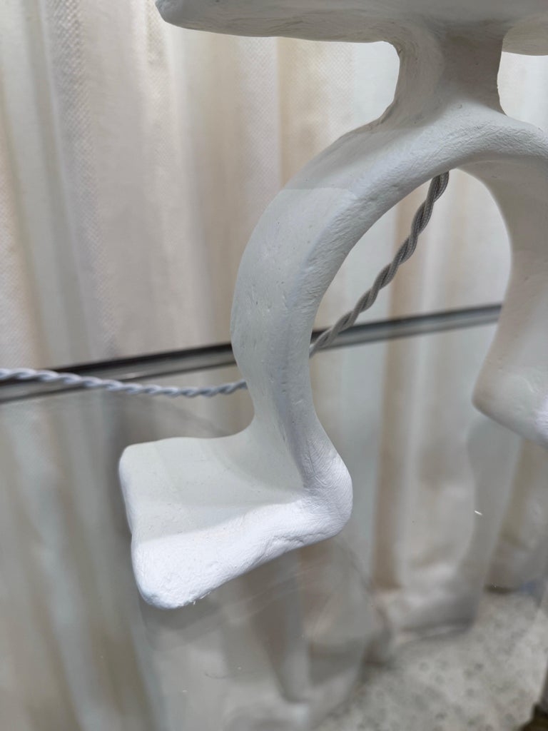 Giacometti Inspired Plaster over Metal Tribal Table Lamp