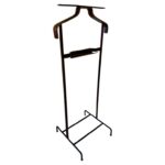 1950's Dark Brown Stitched Leather Valet Stand by Jacques Adnet