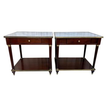 Pair of Neoclassical Style Marble-top Night Tables by Jansen