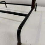 1950's Dark Brown Stitched Leather Valet Stand by Jacques Adnet