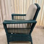 Wonderful 1940's Green Wicker Chairs for Patio or Interior, Pair