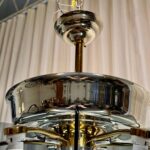 Art Deco Mixed-Metals and Smoked Glass Lantern Style Hanging Light - TWO Avail