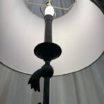 Pair of Bronze Celestial Motif Tall Table Lamps