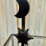 Pair of Bronze Celestial Motif Tall Table Lamps