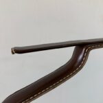 1950's Dark Brown Stitched Leather Valet Stand by Jacques Adnet