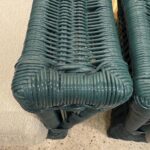 Wonderful 1940's Green Wicker Chairs for Patio or Interior, Pair