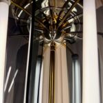 Art Deco Mixed-Metals and Smoked Glass Lantern Style Hanging Light - TWO Avail