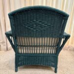 Wonderful 1940's Green Wicker Chairs for Patio or Interior, Pair