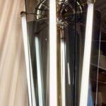 Art Deco Mixed-Metals and Smoked Glass Lantern Style Hanging Light - TWO Avail