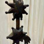 Pair of Bronze Celestial Motif Tall Table Lamps