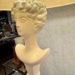 Vintage Pair of Tete-du-Femme Plaster Table Lamps After Alberto Giacometti, PAIR