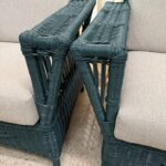 Wonderful 1940's Green Wicker Chairs for Patio or Interior, Pair