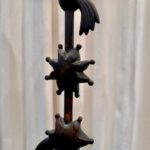 Pair of Bronze Celestial Motif Tall Table Lamps