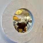 French Plaster Heavy Textured Round Mirror