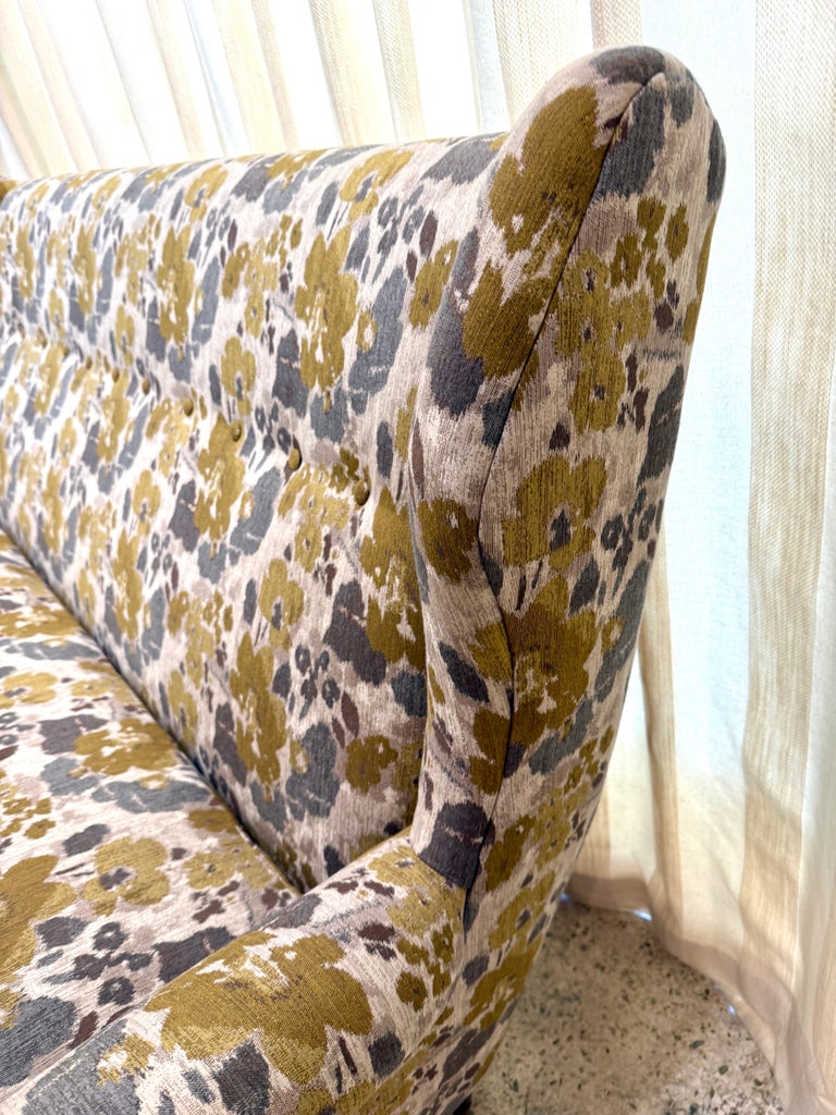 Important & Stylish Vintage Italian Wingback Settee/ Sofa