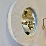 French Plaster Heavy Textured Round Mirror