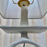 Giacometti Inspired Plaster over Metal Tribal Table Lamp