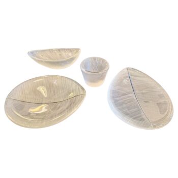 1956 SIGNED Tapio Wirkkala Combed Crystal Art Objects by Littala (4 Pieces)