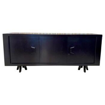 Mid-Century Modern Matte Finish Ebonized Cabinet