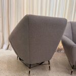 Pair of Vintage Geometric Style Lounge Chairs, attr. to Augusto Bozzi, 1940s