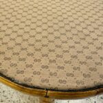 French Riviera Bamboo Side-Tables w/ Gucci Fabric Tops (Set of 2)