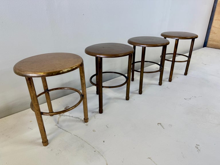 Solid Bronze Vintage Yacht Stools or Side Tables - 4 Available