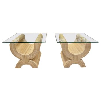 Pair of Vintage Pencil Reed Emperors Seat End Tables