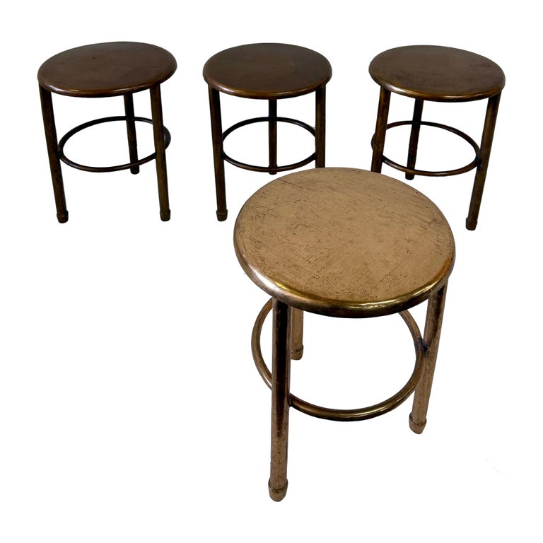 Solid Bronze Vintage Yacht Stools or Side Tables - 4 Available