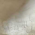 Tall SIGNED French Abstract Ceramic Sculpture in Two Pieces