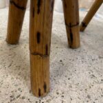 French Riviera Bamboo Side-Tables w/ Gucci Fabric Tops (Set of 2)