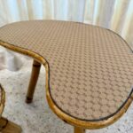 French Riviera Bamboo Side-Tables w/ Gucci Fabric Tops (Set of 2)