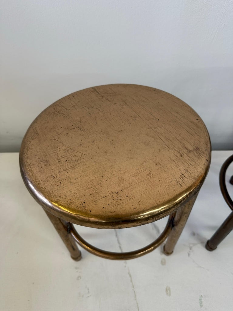 Solid Bronze Vintage Yacht Stools or Side Tables - 4 Available