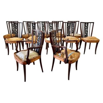 Important Set of Twelve (12) Italian 1940's Dining Chairs