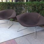 Pair of Early Bertoia Large/ Wide Diamond Chairs - ALL Original
