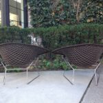 Pair of Early Bertoia Large/ Wide Diamond Chairs - ALL Original