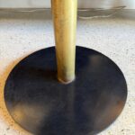 Antique Machine Cog Wood Mold and Brass Side Table