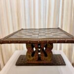 Early 20th C. African Copper, Brass and Metal Clad Chess Table