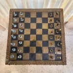 Early 20th C. African Copper, Brass and Metal Clad Chess Table