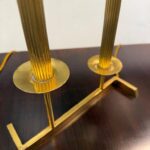 Modern French Brass Two-Stem Candelabra Style Table Lamps