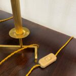 Modern French Brass Two-Stem Candelabra Style Table Lamps