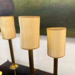 Modern French Brass Two-Stem Candelabra Style Table Lamps