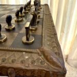 Early 20th C. African Copper, Brass and Metal Clad Chess Table