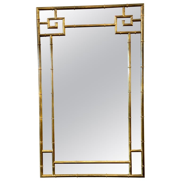 Faux Bamboo & Greek Key Regency Mirror